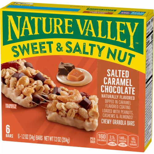 Nature Valley Sweet & Salty Nut Salted Caramel Chocolate Granola bars Perspective: left