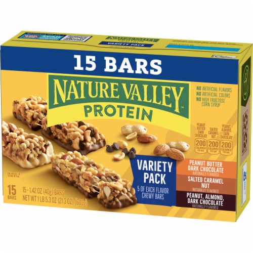 Nature Valley Protein Granola Bars Snack Variety Pack Chewy Bars Perspective: left