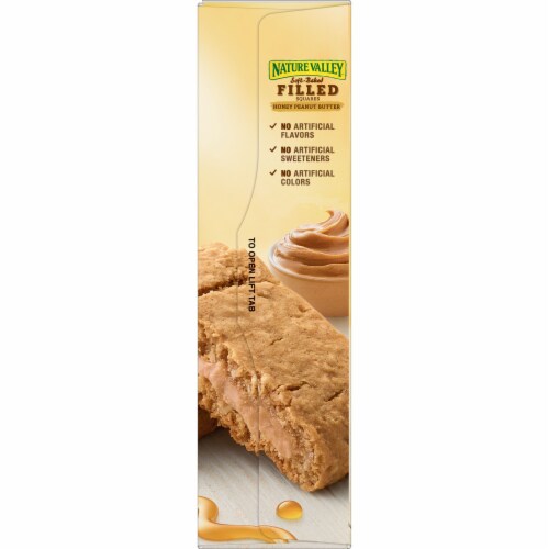 Nature Valley Soft-Baked Honey Peanut Butter Filled Squares Perspective: left