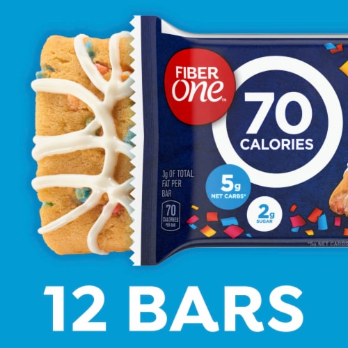 Fiber One Soft Baked Birthday Cake Energy Bars Perspective: left