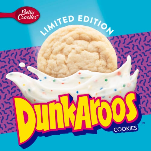 Dunkaroos™ Cookies And Vanilla Frosting With Rainbow Sprinkles Sugar Cookie Dough Perspective: left