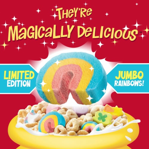 General Mills Lucky Charms Large Size Cereal Perspective: left