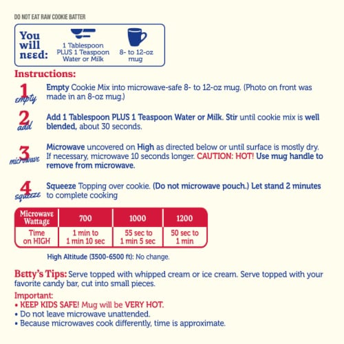 Betty Crocker™ Chocolate Chip Cookie Mix with Fudge Topping Mug Treats Perspective: left