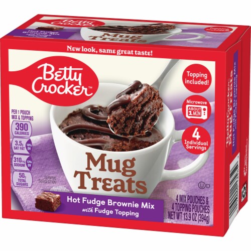 Betty Crocker™ Hot Fudge Brownie with Fudge Topping Mug Treats Perspective: left