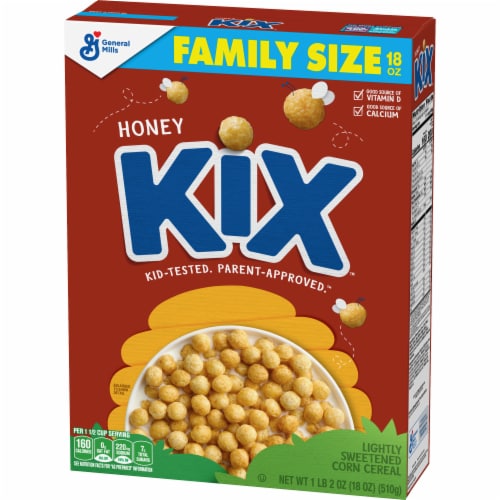 Honey Kix Crispy Corn Puffs Whole Grain Breakfast Cereal Perspective: left