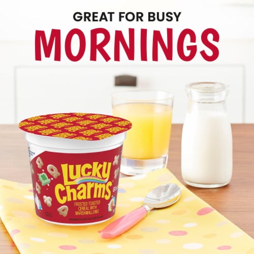 General Mills Lucky Charms with Marshmallows Cereal Cup Perspective: left