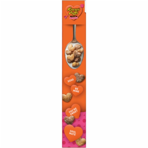 Reese's Puffs Limited Edition Hearts Cereal Perspective: left