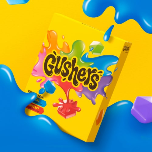 Gushers Strawberry and Tropical Fruit Flavored Snacks Variety Pack Perspective: left