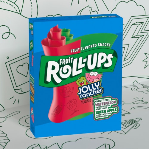 Fruit Roll Ups Gluten Free Jolly Rancher Fruit Flavored Snacks Variety Pack Perspective: left