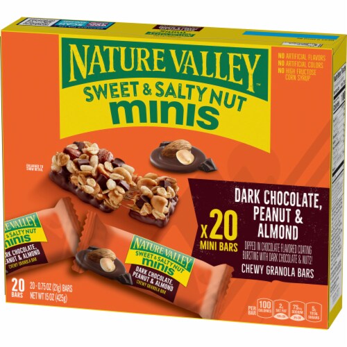 Nature Valley™ Sweet & Salty Nut Dark Chocolate Peanut & Almond Mini Chewy Granola Bars Perspective: left