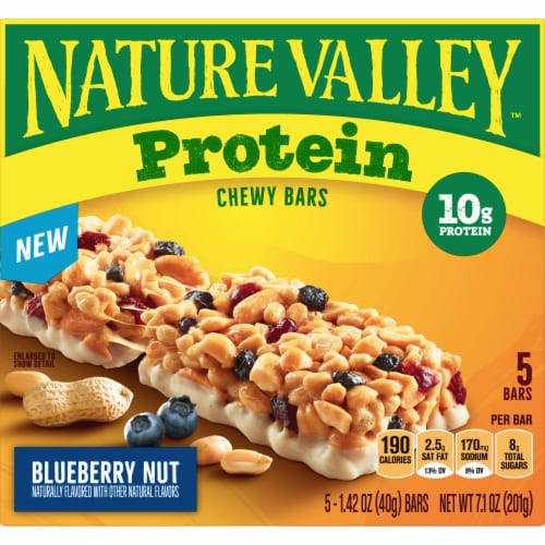 Nature Valley Blueberry Nut Chewy Protein Granola Bars Perspective: left