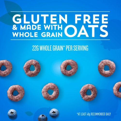 General Mills Blueberry Cheerios Large Size Cereal Perspective: left
