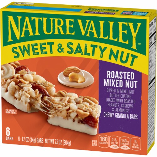 Nature Valley Whole Grain - Cashew Sweet and Salty Nut Chewy Granola Bars  Lunch Box Snacks, 6 ct / 7.20 oz - Harris Teeter