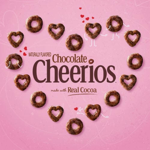 General Mills Chocolate Cheerios Happy Heart Shapes Bag Cereal Perspective: left