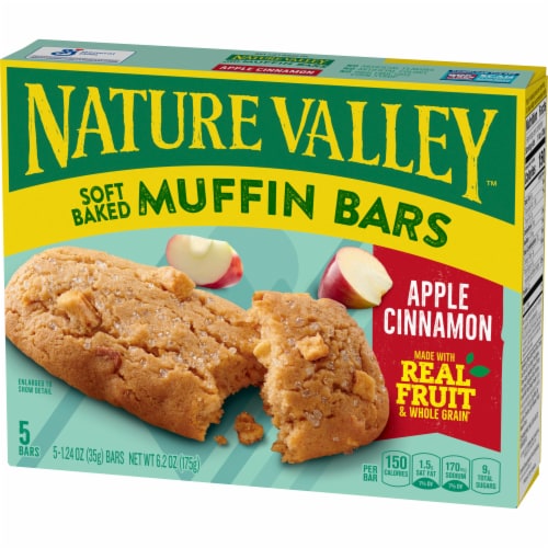 Nature Valley Soft Baked Muffin Apple Cinnamon Breakfast bars Perspective: left