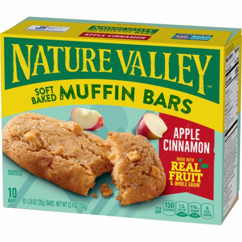 Nature Valley Soft Baked Muffin Bars Apple Cinnamon Snack Bars Perspective: left