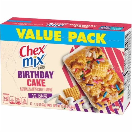 Chex Mix Birthday Cake Treat Bars Perspective: left