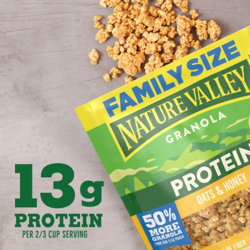 Nature Valley Whole Grain Oats and Honey Protein Granola Perspective: left