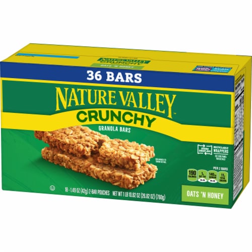 Nature Valley Oats 'n Honey Crunchy Granola Bars Perspective: left