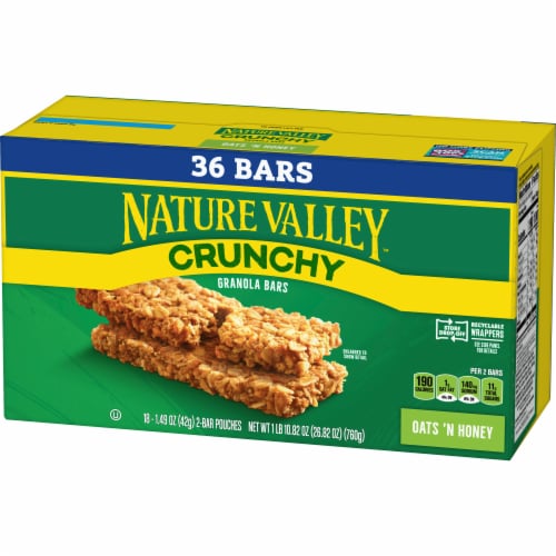 Nature Valley Oats 'n Honey Crunchy Granola Bars, 18 ct / 26.82 oz - Fred  Meyer