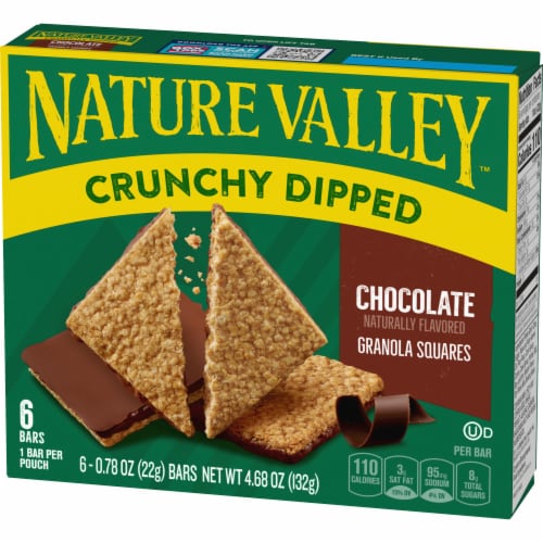 Nature Valley Whole Grain Oats and Chocolate Crunchy Dipped Granola Squares Perspective: left