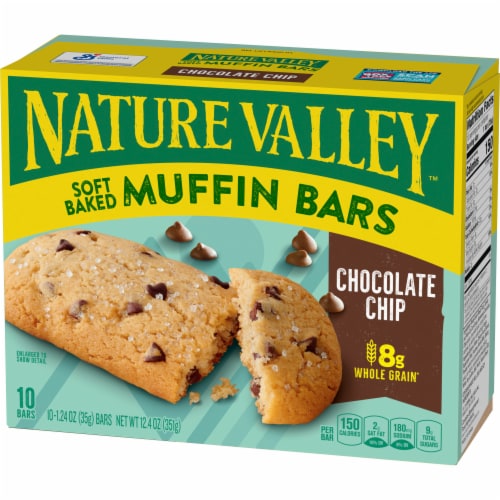 Nature Valley Chocolate Chip Soft Baked Muffin Bars Breakfast Snacks Perspective: left