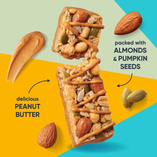 Ratio KETO Friendly Peanut Butter Almond Chewy Protein Bars Gluten Free Snacks Perspective: left