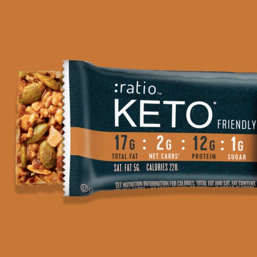 Ratio KETO Friendly Toasted Almond Crunchy Bars Gluten Free Snacks Perspective: left
