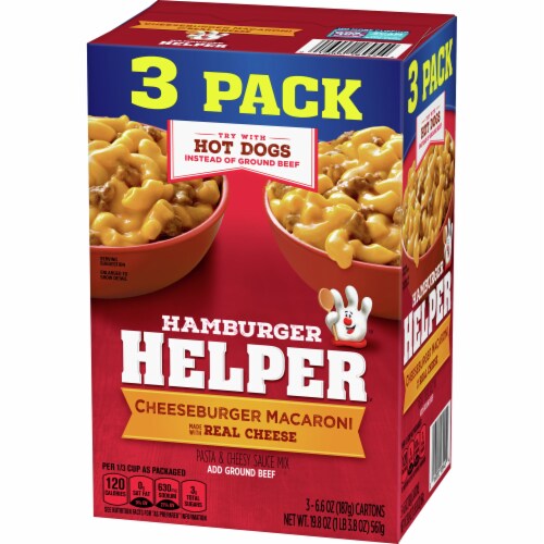 Hamburger Helper Cheeseburger Macaroni Pasta & Cheesy Sauce Mix Perspective: left