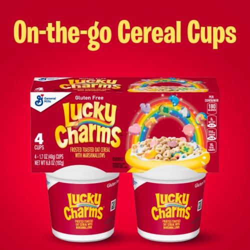 General Mills Lucky Charms Cereal Cups Perspective: left