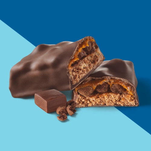 Fiber One Weight Watchers Peanut Butter Cocoa Crumble Chewy Protein Bars Healthy Snacks Perspective: left
