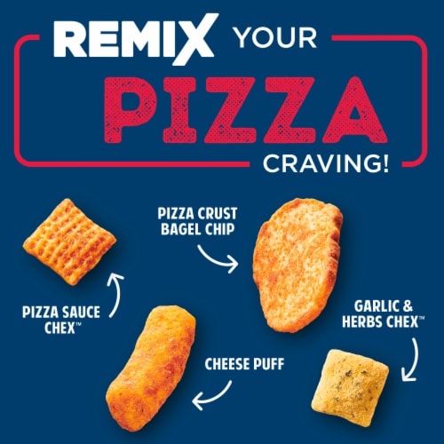 Chex Mix Remix Cheesy Pizza Flavored Snack Mix Perspective: left
