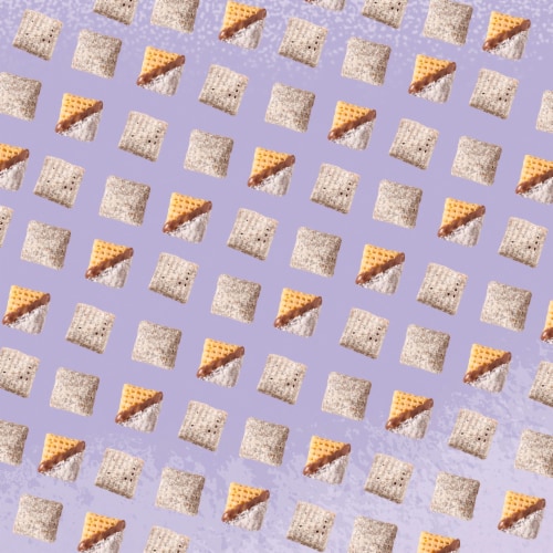Chex Mix Muddy Buddies Peanut Butter and Chocolate Snack Mix Perspective: left