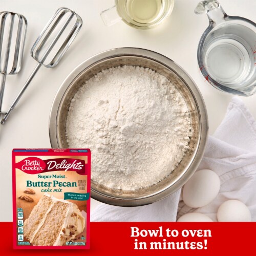 Betty Crocker™ Delights Super Moist™ Butter Pecan Cake Mix Perspective: left