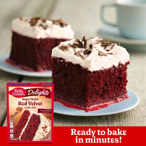 Betty Crocker™ Delights Super Moist™ Red Velvet Cake Mix Perspective: left