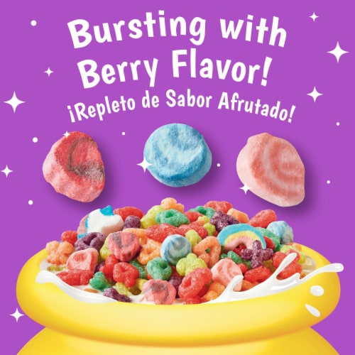 Lucky Charms Berry Swirl Kids Breakfast Cereal with Marshmallows Perspective: left