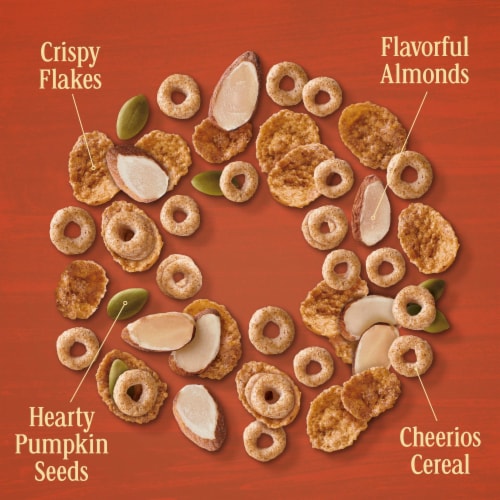 General Mills Maple Cinnamon Cheerios Hearty Nut Medley Large Size Cereal Perspective: left
