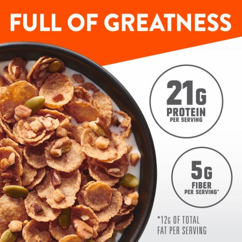 General Mills Wheaties Protein Honey Pecan Breakfast Cereal Perspective: left