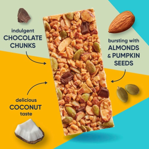 Ratio Coconut Almond with Chocolate Crunchy Keto Friendly Bars Perspective: left