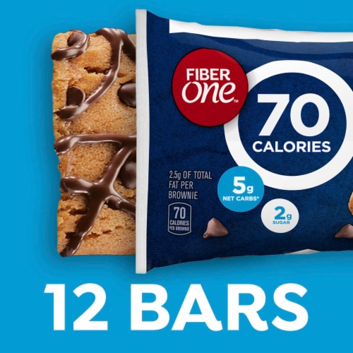 Fiber One 70 Calorie Chocolate Chip Cookie Brownies Perspective: left