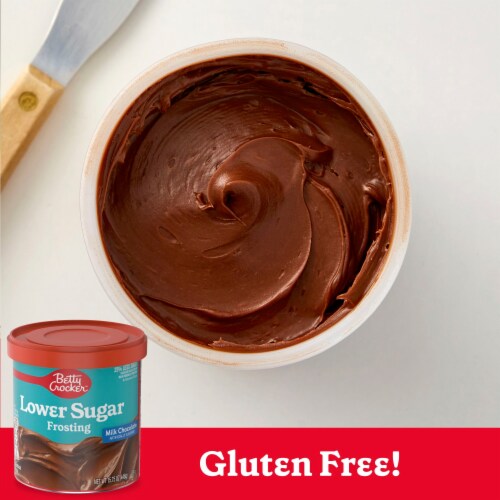 Betty Crocker Lower Sugar Milk Chocolate Flavored Frosting Perspective: left
