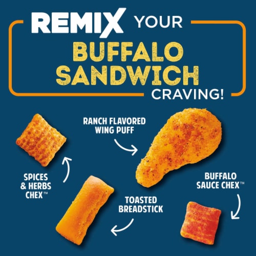 Chex Mix Remix Buffalo Sandwich Flavored Snack Mix Perspective: left