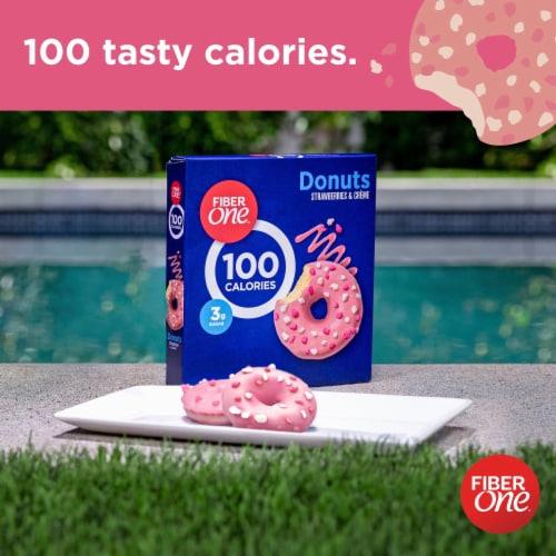 Fiber One 100 Calorie Strawberries and Creme Donuts Perspective: left