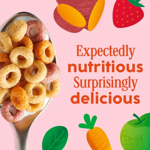 General Mills Cheerios Veggie Blends Apple Strawberry Cereal Perspective: left