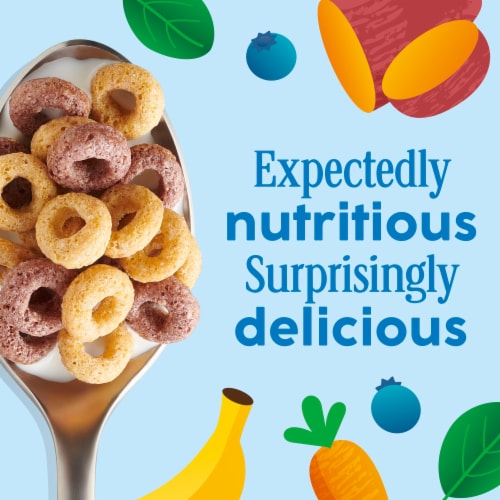 General Mills Cheerios Veggie Blends Blueberry Banana Cereal Perspective: left