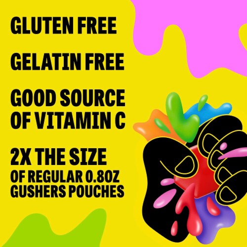 Gushers Fruit Flavored Snacks Tropical Flavor King Size Pouches Perspective: left