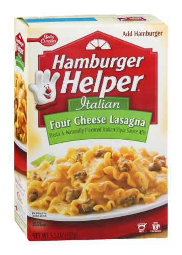 Hamburger Helper Italian Four Cheese Lasagna Perspective: left