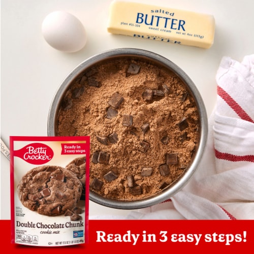 Betty Crocker Double Chocolate Chunk Cookie Mix Perspective: left