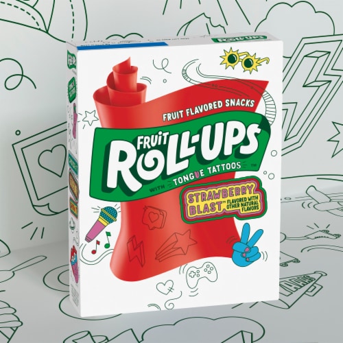 Fruit Roll Ups Gluten Free Strawberry Sensation Fruit Flavored Snacks Perspective: left