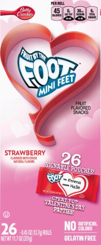 Fruit by the Foot Mini Feet Strawberry Fruit Flavored Snacks Perspective: left